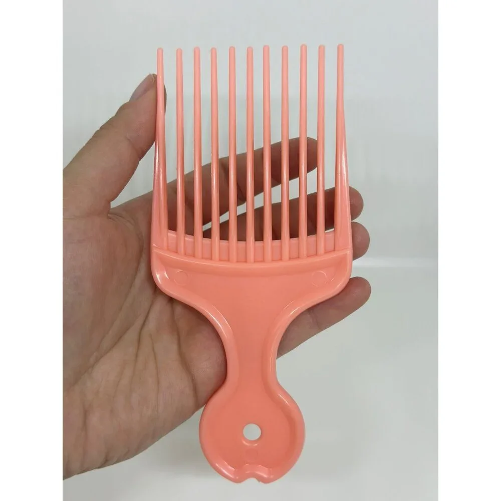 VTG Pink Plastic Hair Pick‎ Comb Afro Fluff Volume Tool All Hair Types Styling